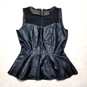 Forever 21 Studded Pleather Sleeveless Top